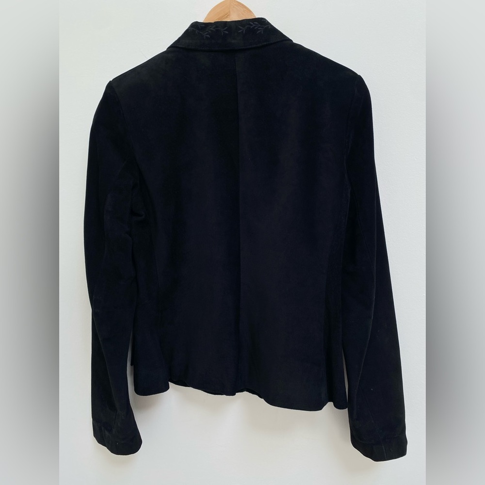 Danier Black Suede Embroidered Women's Blazer Jacket - Picture 8 of 13